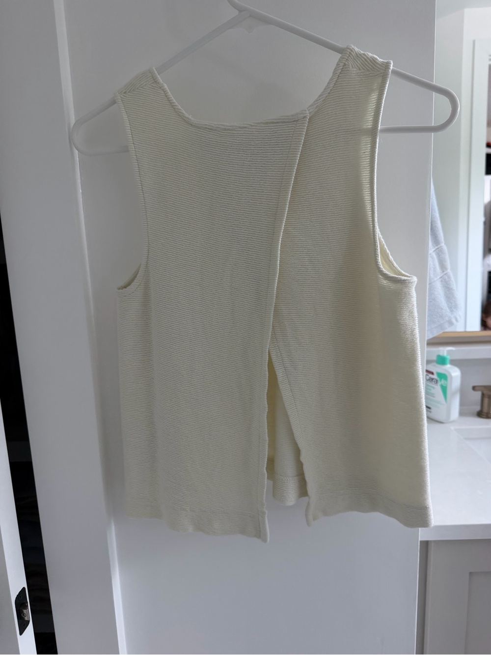 Madewell Cream Rib-Knit Tank Top - Picture 2 of 3